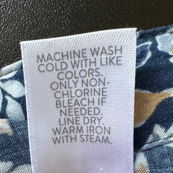 J Jill Floral Button Sleeveless Dress Navy Size X Small Petite - Picture 6 of 9